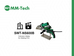 SWT-NS600B экструзионная сварочная машина в действии! легко обрабатывать толстую геомембрану сварки