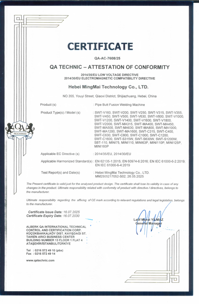 Китай Hebei Boda Plastic Technology Co., Ltd. Сертификаты